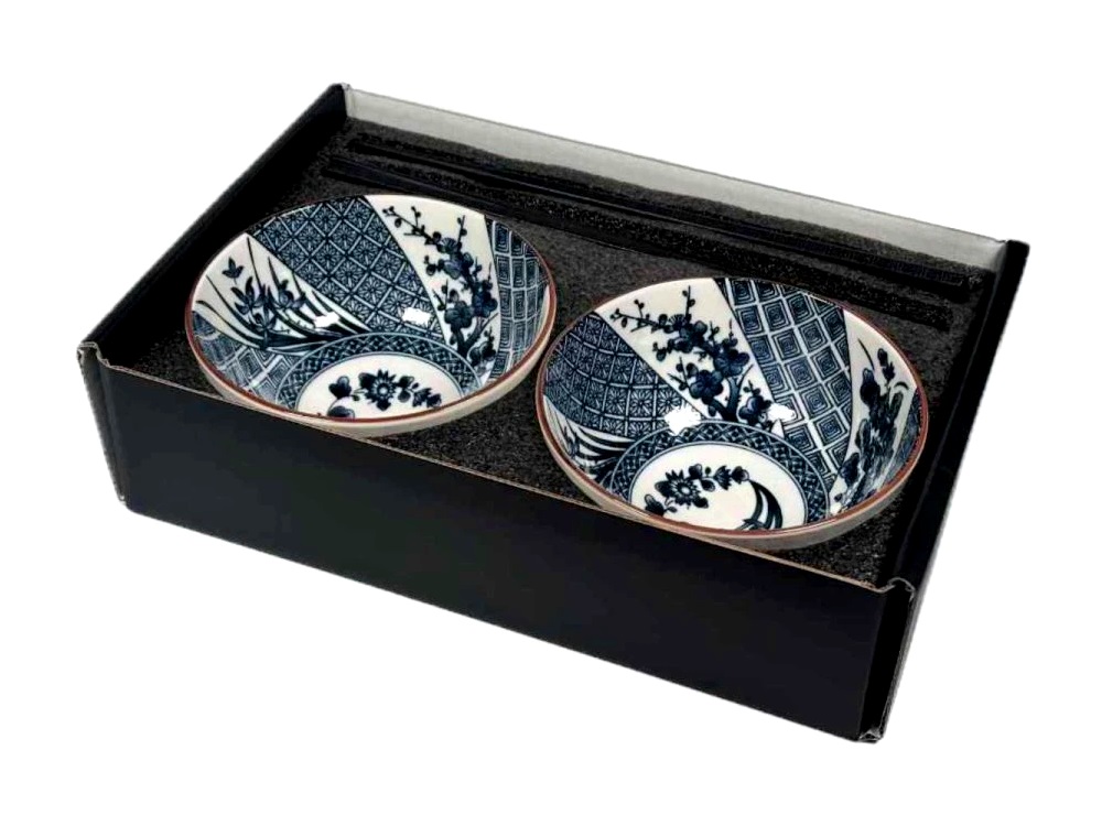 Set 2 scodelle in ceramica - Diametro 11cm - Disegno Piante